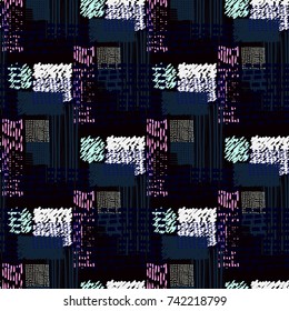 Memphis seamless  pattern in retro style. Doodle pattern hand-drawn pen, ink, chalk. 