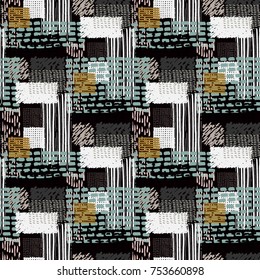 Memphis seamless  pattern in retro style. Doodle pattern hand-drawn pen, ink, chalk. 