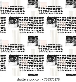 Memphis seamless  pattern in retro style. Doodle pattern hand-drawn pen, ink, chalk. 