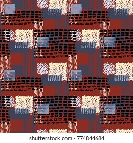Memphis seamless  pattern in retro style. Doodle pattern hand-drawn pen, ink, chalk. 