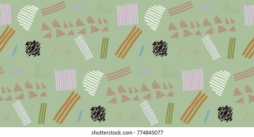 Memphis seamless  pattern in retro style. Doodle pattern hand-drawn pen, ink, chalk. 