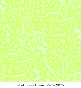 Memphis seamless pattern in retro style. Doodle pattern hand-drawn pen, ink, chalk. Wallpapers scattered cutting elements.