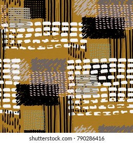 Memphis seamless  pattern in retro style. Doodle pattern hand-drawn pen, ink, chalk. 