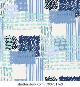 Memphis seamless  pattern in retro style. Doodle pattern hand-drawn pen, ink, chalk. 