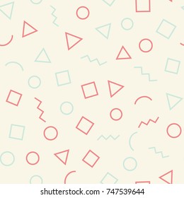 Memphis seamless pattern. Trendy memphis style. Vector background.