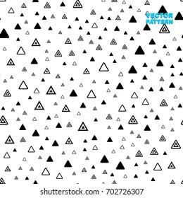 Memphis seamless pattern with triangular geometric elements, fashion trend 80-90s. Vector.