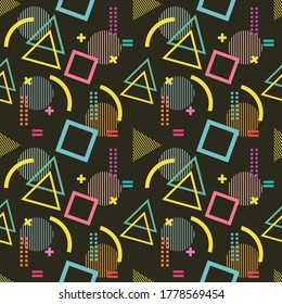 memphis seamless pattern vector illustration 