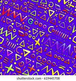 Memphis seamless pattern. Vector illustration.