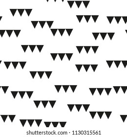 Memphis seamless patterns with geometric shapes. One color black on white. Vector illustration. Retro fashion style 80-90s.  Minimal design. Minimalistic style 