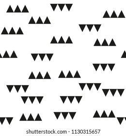 Memphis seamless patterns with geometric shapes. One color black on white. Vector illustration. Retro fashion style 80-90s.  Minimal design. Minimalistic style 