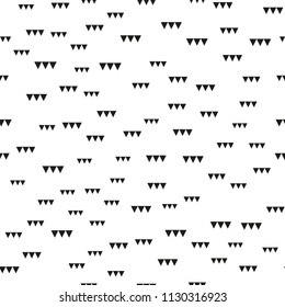 Memphis seamless patterns with geometric shapes. One color black on white. Vector illustration. Retro fashion style 80-90s.  Minimal design. Minimalistic style 