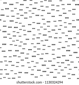 Memphis seamless patterns with geometric shapes. One color black on white. Vector illustration. Retro fashion style 80-90s.  Minimal design. Minimalistic style 