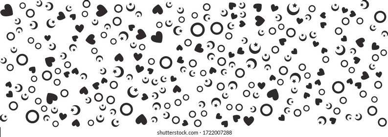 Memphis seamless patterns. Wide banner abstract pattern background. Vector illustration bright design. Abstract seamless geometric pattern on white background. Simple minimal elements for shirt, flyer