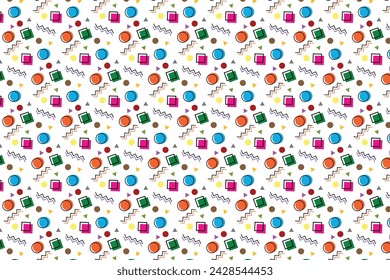 Memphis Seamless Vector Pattern Illustration