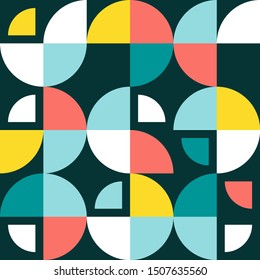 Memphis simple background from round shapes. Swiss modernism geometric round shapes background.