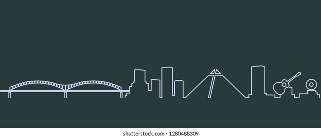 Memphis Single Line Skyline