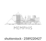 Memphis skyline cityscape vector illustration