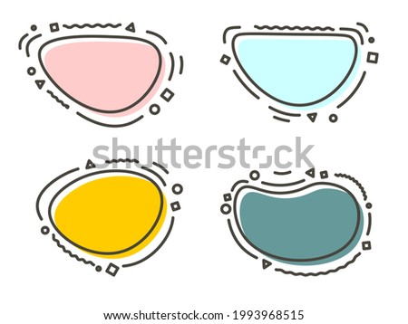 Memphis speech text geometric and bubble shapes. Templates for sales, web design, notes and posters