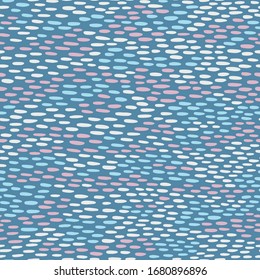 Memphis strokes horizontal seamless pattern. Vector hand-drawn abstract in pastel blue-pink tones on the dark background. Fashion 80-90s. Vector ideal for textiles, fabrics, digital paper.