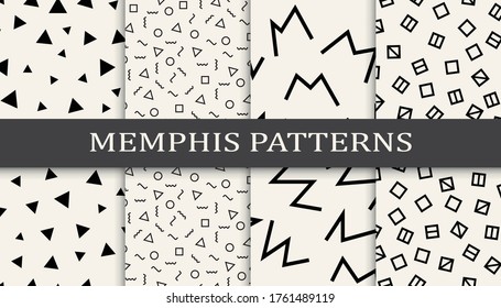 Conjunto de patrones sin sellos de estilo Memphis de los años 70