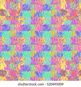 memphis style abstract backdrop. Geometric seamless pattern. Repeating decoration print. Seamless primitive geometric background.