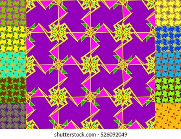 Memphis style abstract backdrop. Geometric seamless pattern. Repeating decoration print. Seamless primitive geometric background.