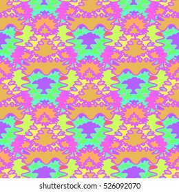 Memphis style abstract backdrop. Geometric seamless pattern. Repeating decoration print. Seamless primitive geometric background.