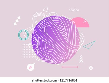 Memphis style, abstract background of geometric elements. Eps 10.