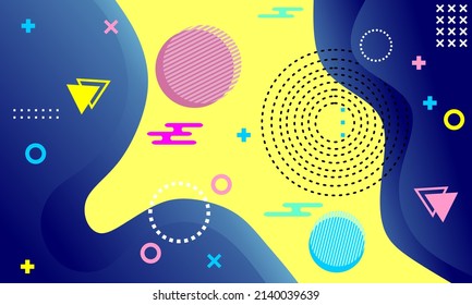 Fondo abstracto de estilo memphis con elementos geométricos. adecuado para uso de afiches, banners y diseño web