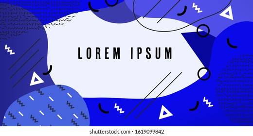Memphis style abstract background for presentation template, poster, flyer, banner or cover design.