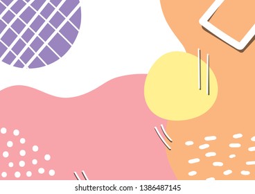 Memphis style abstract color background. Vector. Illustration.