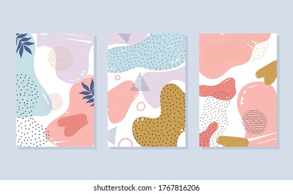 memphis style abstract decoration color stains brochure or covers fashion design vector illustration