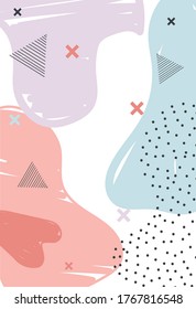 memphis estilo decoración abstracta texturas de color contiene varias formas ilustración vectorial