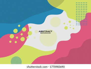 Estilo Memphis , Fondo geométrico de forma libre abstracta , Vector e ilustración, Diseño de plantilla para cartel o afiche de forma.