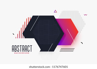 memphis style abstract hexagonal shape background