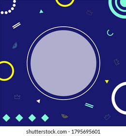Estilo Memphis abstracto fantasma fondo azul