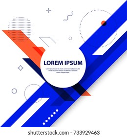 Memphis style Abstract template. Geometric layout background. Vector EPS 10