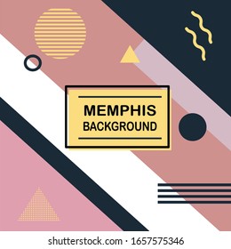 Fondo de estilo memphis. Plantilla de arte pop abstracta para ilustración de fondo vectorial. De 80 a 90. Patrón vectorial geométrico moderno. Memphis de moda. Colores desnudos
