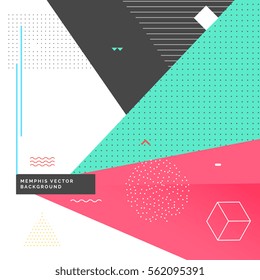 memphis style background with colorful shapes