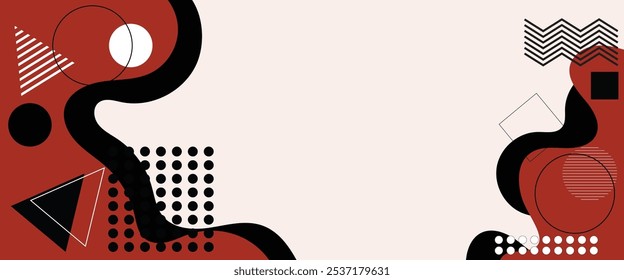 Memphis style background design. Abstract background with Memphis style design. Suit for banner, backdrop, ad, voucher, billboard, and others