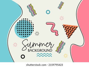 Memphis style background design with cheerful and colorful theme. used for covers, banners, posters