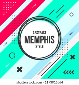 Memphis Style Background Flat Design