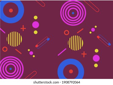 memphis style background, with geometric shapes and pattern templates in trendy 80-90s fashion. Perfect for cover designs, advertisements, posters, books, greeting cards. Vector.