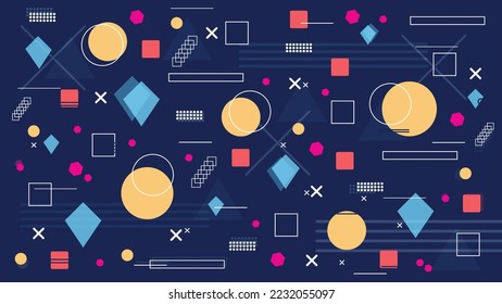 Memphis Style Background Vector for Commercial and Editorial Usage.