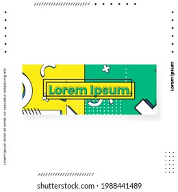 Memphis style Banner Design Set of Colorful templates with geometric shapes, Patterns Hipster Fashion 80s-90s. Perfect for presentation Header, Page, Cover, Vector illustration