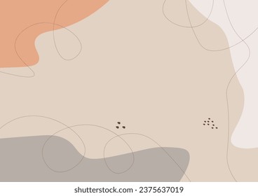 Memphis Style Beige Abstract Vector Background