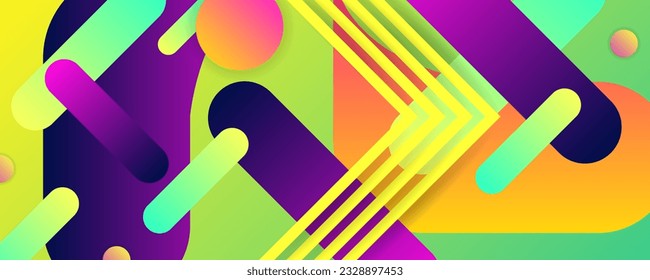 Memphis Style Bright color 3D design backgrounds template Airbrush surrealism summer juicy 60s, 70s, 80s background with geometric elements