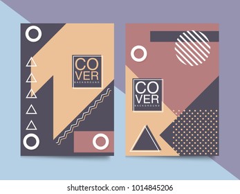 Memphis style cards. Collection of templates in trendy memphis fashion 80-90s. Perfect for ad, greeting cards, presentation, cover design and more