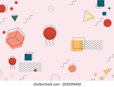 Memphis style cards Design Collection of Colorful templates with geometric shapes, patterns with trendy Memphis fashion 80's-90's. Ideal for ad, invitation, presentation Isolated Vector illustration