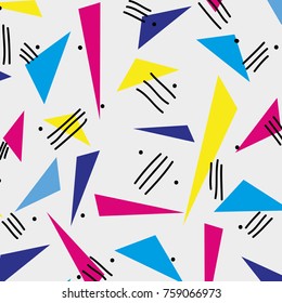 memphis style with color geometric design